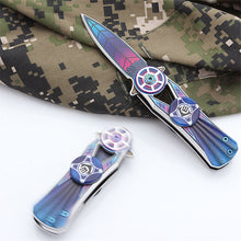 Fidget Spinner Spring Blade Knife